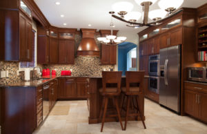 Kitchen with Mocha Cherry Cabinets from Shiloh