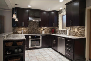 Kitchen with Onyx Cabinets from Shiloh
