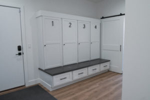 mudroom with personal lockers